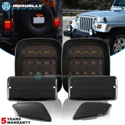 For Jeep Wrangler TJ 97-06 LED Tail Light Front Side/Bumper Turn Signal Lamp Kit - Image 1 of 4