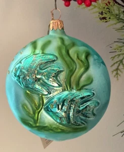 "Adorno de Navidad de colección Christopher Radko, Under the Sea con etiqueta - 4"" - 1996" - Imagen 1 de 4