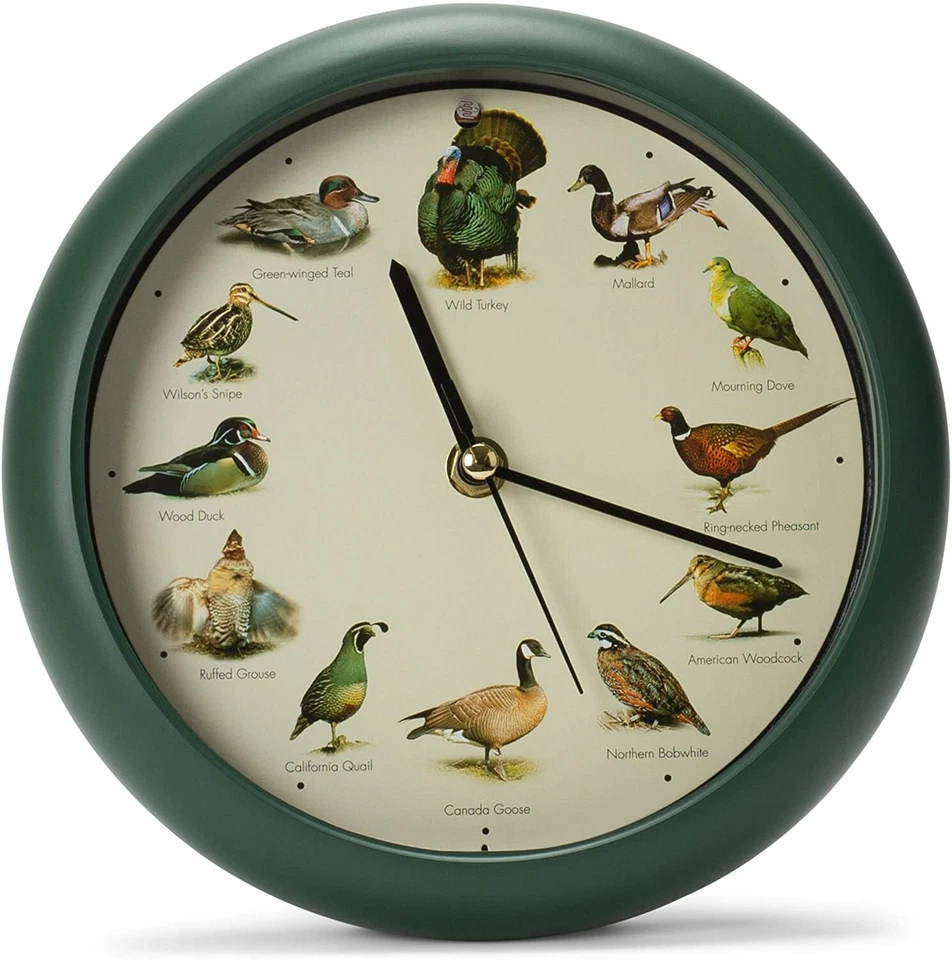 Reloj de sonido de pared/escritorio de caza Singing Wild Game Birds of North America, 8 pulgadas Foto 1 de 3