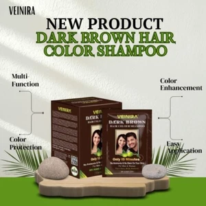 Mans Hair Colour Shampoo Dark Brown Women's Dye Natural Ingredient No Ammonia UK - Picture 1 of 5