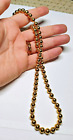 Vintage 16in Gold Tone Ball Chain Necklace