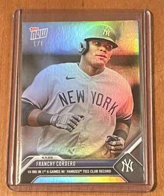 2023 TOPPS NOW #96 FRANCHY CORDERO - PLATINUM MEMBER 1/1 RAINBOW FOIL - Image 1 of 2