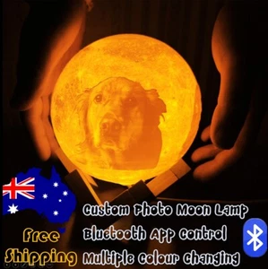 3D Moon Lamp Night light Custom Moonlight Memorial Bluetooth Multi-Color Keepsak - Picture 1 of 11