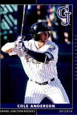 2016 Grand Junction Rockies Grandstand 1 Cole Andeson Fort Collins Colorado Card