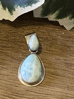 Colgante Larimar PLATA ESTERLINA. ¡HERMOSO! Foto 1 de 4