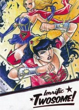 T1 WONDER WOMAN SUPERGIRL 2018 Cryptozoic DC Bombshells Series 2 TERRIFIC 2SOME