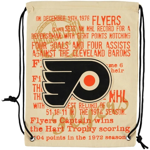 Forever Collectibles Philadelphia Flyers Historic NHL Canvas Drawstring Backpack Cover