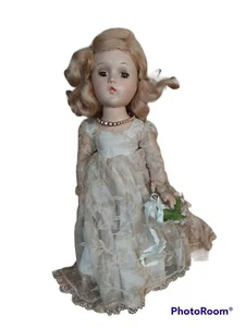 Vtg 1930-40s Madame Alexander Sleep Eyes Composition Doll Tagged Clothes 14" - Picture 1 of 21