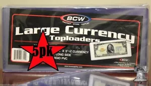 5 SCW GROSSE Währung Banknotenhalter starrer Toploader Etui 7 9/16 x 3 1/4 Topload - Bild 1 von 4