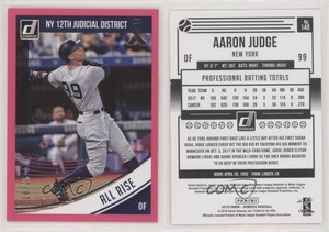 2018 Panini Donruss Variations Mother's Day Ribbon /25 Aaron Judge #148.3
