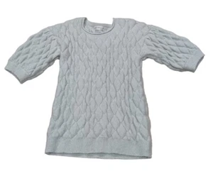 Anthropologie Women Wool Alpaca Blend Diamond Knit Sweater Powder Blue Sz M - Picture 1 of 12