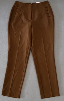 Nine West женские брюки размер 2 коричневый сужающийся высокий подъем тонкий через бедра и бедра новый с Ярлыками - Изображение 1 из 4