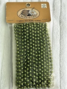 Vintage Gold 4MM Pearl String Beads 5 Yards - Picture 1 of 4