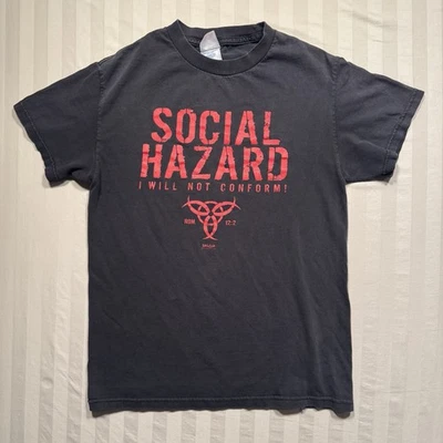 Vintage Kerusso T Shirt Mens Small Roman’s 12:2 Social Hazard I Will Not Conform - Image 1 of 4