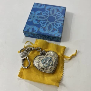 Portachiavi Sharif Cuore Specchio Metallo Smalto Pelle Borsa Charm - Foto 1 di 18
