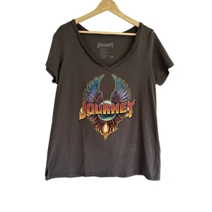 Journey Grafik T-Shirt Damen S grau V-Ausschnitt Musik Band Tee Rock & Roll Logo - Bild 1 von 5