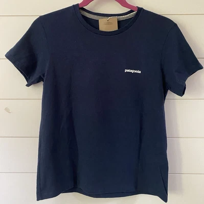 Nuevo con etiquetas Pullover Patagonia Para Mujer Pequeño Azul Marino Responsibili-Tee Gráfico P-6 Logo Foto 1 de 4