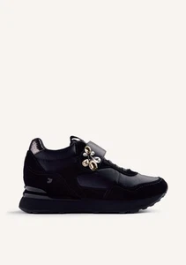 Sneakers Donna Nere Gioiello Zeppa Interna 5 cm GIOSEPPO - Picture 1 of 5