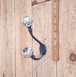 Rustic iron Retro coat hook Victorian old style hanger home peg storage hook - Picture 1 of 2