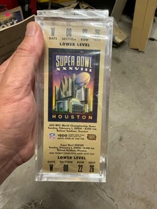 2004 Super Bowl XXXVIII FULL COMMEMORATIVE TICKET IN CASE PATRIOTS VS PANTHERS - Picture 1 of 1