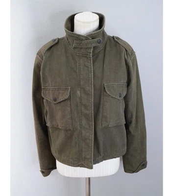 Chaqueta de Jean Rag & Bone Mujer Talla Grande Estilo Militar Recortada Fatiga Foto 1 de 4