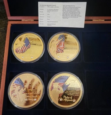 American Mint Pride & Patriotism Gold-Plated Coins - Image 1 of 4