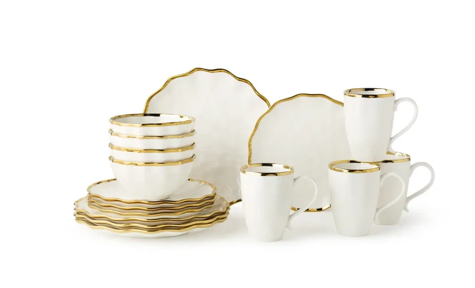 Certified International Regency Gold 16pc Dinnerware Set, Service for 4 - 11.00" - Image 1 of 4