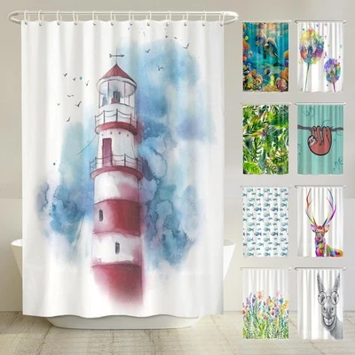 ® - Leuchtturm - Anti-Schimmel Duschvorhang 180x200 - Recycelt mit Öko-Tex St... - Bild 1 von 4