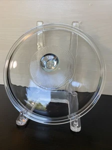 PYREX Glass Replacement Lid No Chips Clear Clean Ridges Ribbed Knob 624C A 9” d. - Bild 1 von 6