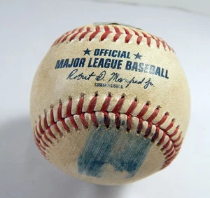 2022 Mets Marlins Game Used Baseball Jeff Brigham Brandon Nimmo Swinging Strike - Picture 1 of 3