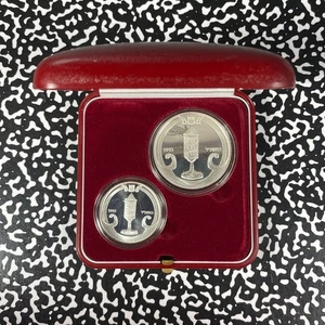 1993 Israel 2x Coin Proof Set Lot#B3035 Silver! With Case & C.O.A. - Picture 1 of 4