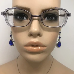 Specsavers Pat Glasses Frames Purple Oval Full Rim Safety Eyeglasses Frame Only - Picture 1 of 12