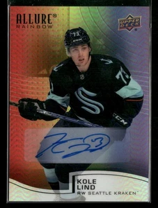 2021-22 Upper Deck Allure Rainbow Full Auto Kole Lind #R-32 Rookie Auto RC - Imagen 1 de 2