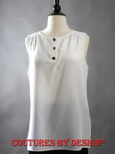 Camiseta sin mangas de seda St John Knits, Shell Bianca talla pequeña nueva con etiquetas precio de venta sugerido por el fabricante $395 - Imagen 1 de 3