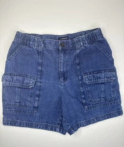 Croft & Barrow Jean Shorts Blue Denim Women's Size 32 Elastic Cargo - Picture 1 of 7