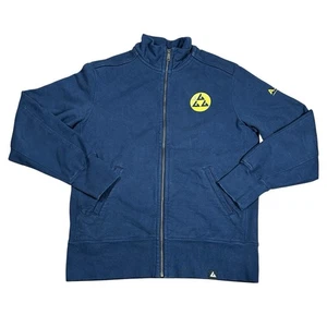 American Giant Moto Full Zip AGPC Pickleball Club Jacket Mens Sz L Blue - Picture 1 of 13