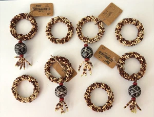 Pier 1 Perlen Serviettenringe Halter 8er Set Boho Holzperlen - Bild 1 von 3