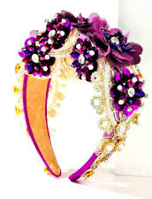 Bedazzle Purple Grape & Gold Headband Fascinator Fashions on the Field