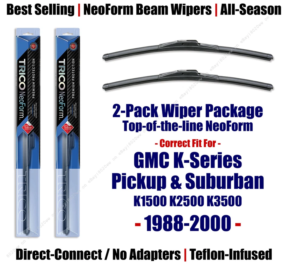 Paquete de 2 limpiaparabrisas NeoForm aptos 1988-2000 GMC K1500 Suburban K2500 - 16180x2 Foto 1 de 1