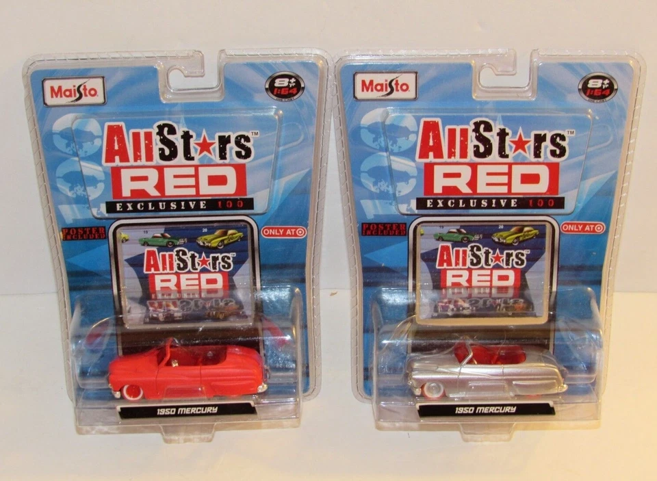 MAISTO CHASE ROJO Y REGULAR 1950 MERCURY ALL STAR TARGET EXCLUSIVO (LOTE DE 2) Foto 1 de 4
