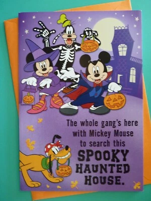 Mickey Mouse & Friends Halloween Greeting Card For Anyone Disney Hallmark - Image 1 of 3
