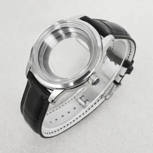 Orologio 39 mm cassa argento cinturino in pelle adatto SEIKO NH35 NH36/4R/7S movimento GS - Foto 1 di 23