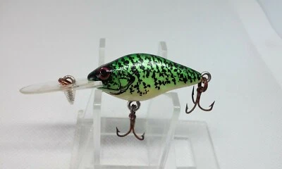 VINTAGE Natural IKE Green Perch 1 5//8" Deep Ultra Light Crankbait Fishing Lure - Image 1 of 4