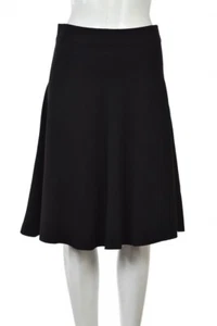 Front Row Shop Womens Skirt Size L Black Solid Knee Length A Line Career - Foto 1 di 5