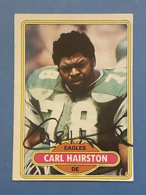 CARL HAIRSTON Signed ROOKIE 1980 Topps #92 Eagles Maryland State Autograph Auto - Image 1 of 2