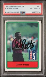 1982 Donruss Golf Stars Calvin Peete #43 Signed Card PSA/DNA Authentic Auto - Picture 1 of 5