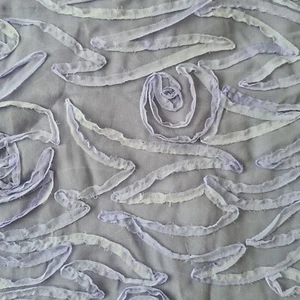 Gorgeous vintage semi sheer appliqué lilac Georgette/chiffon - Picture 1 of 3