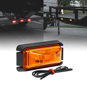 2.5" Amber LED Trailer Side Marker Light Black Bezel DOT FMVSS 108 SAE P2PC - Picture 1 of 8