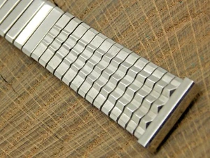 NOS Vintage Stainless Baldwin Watch Band Straight Lug Mens 19mm Expansion Unused - Picture 1 of 3