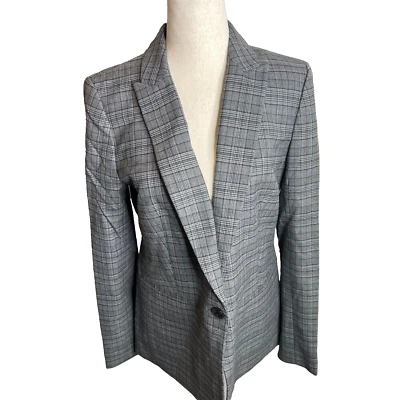 J.Crew Womens $228 One Button Blazer in Plaid Navy Size 10 CB442 - Image 1 of 4